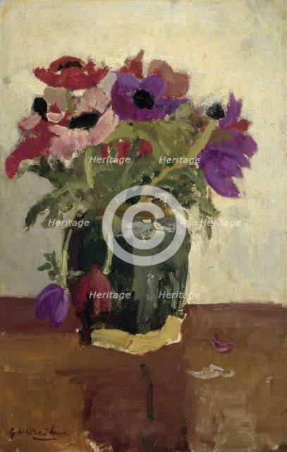 Ginger Pot with Anemones, c.1900-c.1923. Creator: George Hendrik Breitner.