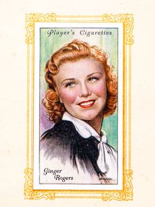 Ginger Rogers Collectables Picture of movie stars that came with the Players cigarette packet, 1934. Creator: Unknown