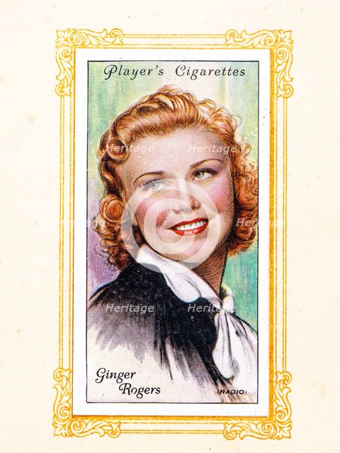 Ginger Rogers Collectables Picture of movie stars that came with the Players cigarette packet, 1934. Creator: Unknown.