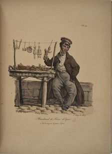 Gingerbread merchant. From the Series "Cris de Paris" (The Cries of Paris), 1815. Creator: Vernet, Carle (1758-1836)