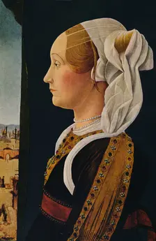Ginevra Bentivoglio 1474-1477. Artist: Ercole de Roberti