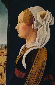 Ginevra Bentivoglio 1474-1477. Artist: Ercole de Roberti