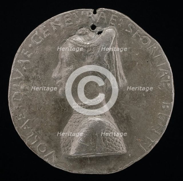 Ginevra Sforza, 1442-1507, Wife of GIovanni II Bentivoglio 1464, c. 1464. Creator: Antonio Marescotti.