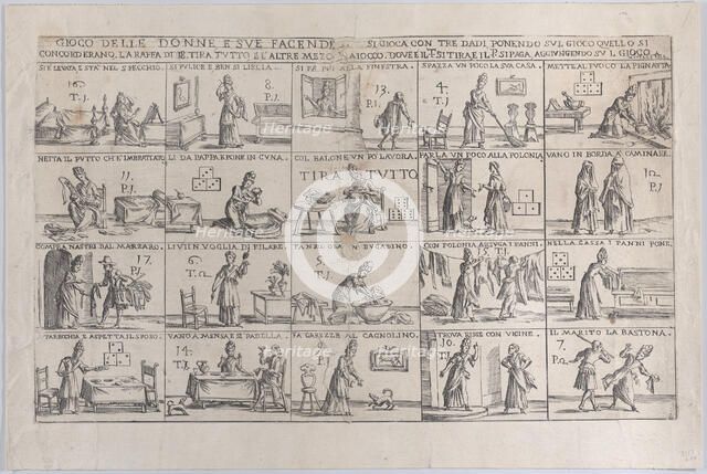 Gioco Delle Donne, E Sue Facende (Game of Wives, And Their Chores), 1654-1718. Creator: Giuseppe Maria Mitelli.