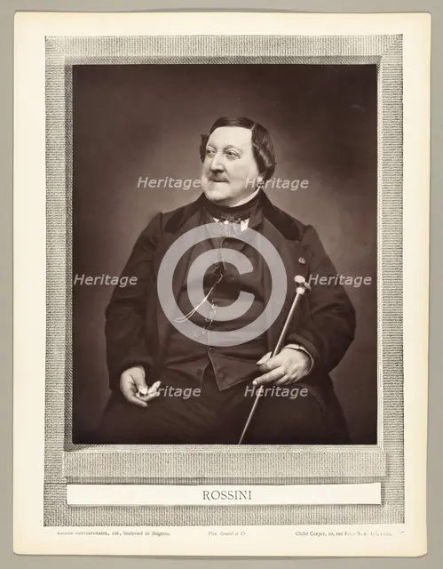 Gioachino Antonio Rossini (Italian composer, 1792-1868), 1862. Creator: Etienne Carjat.