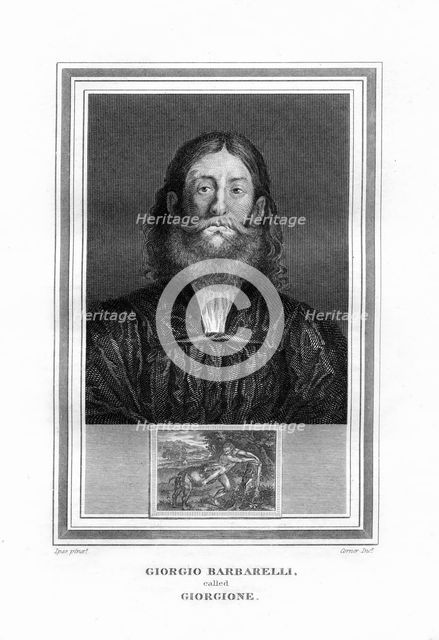 Giorgione, Italian High Renaissance painter, (1825).Artist: John Corner