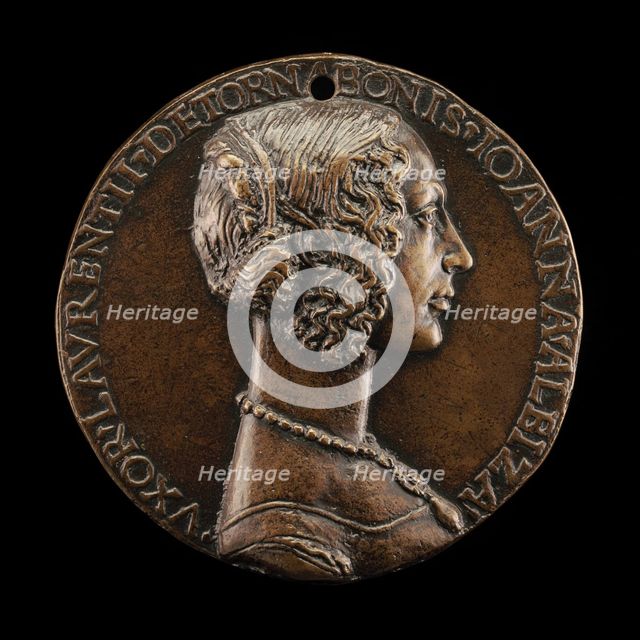 Giovanna Albizzi, Wife of Lorenzo Tornabuoni [obverse], c. 1486. Creator: Niccolo Fiorentino.