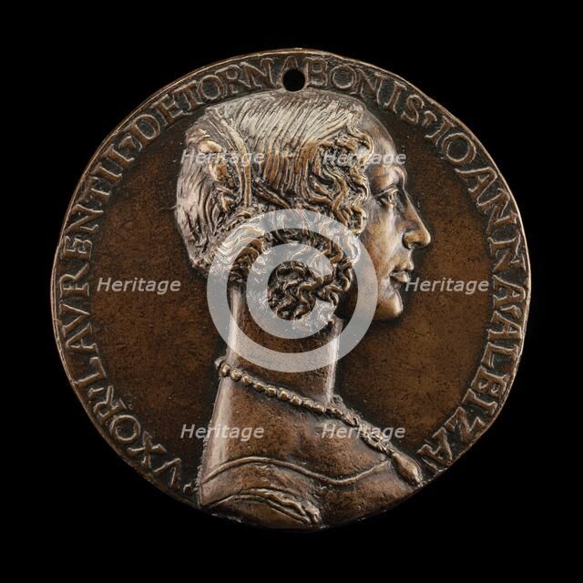 Giovanna Albizzi, Wife of Lorenzo Tornabuoni [obverse], c. 1486. Creator: Niccolo Fiorentino.