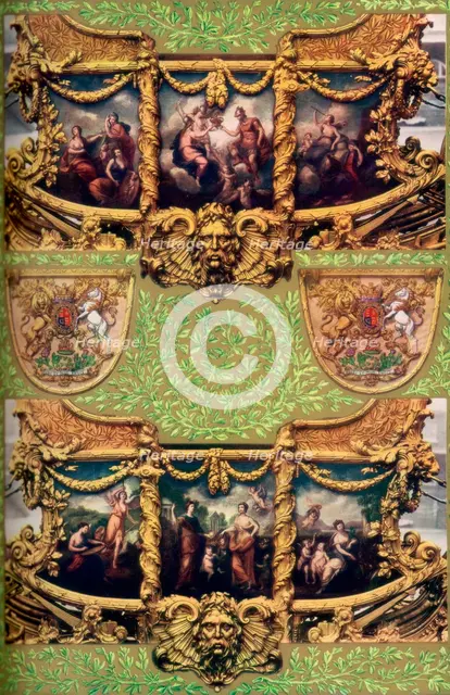 Giovanni Cipriani's painted panels on the Gold State Coach, 1762, (1937). Artist: Unknown
