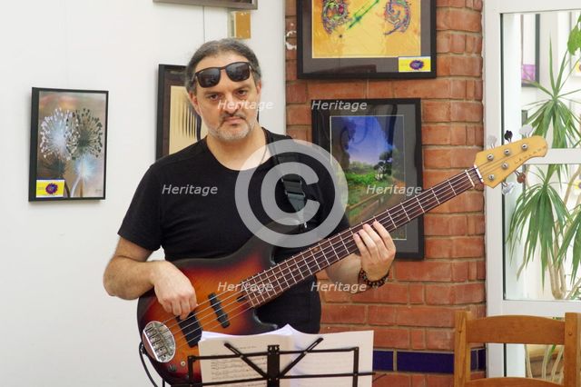 Giovanni Crescenzi, Ruta Di Trio, Clocktower Cafe Jazz Club, Croydon, London, 24 July 2025. Creator: Brian O'Connor.