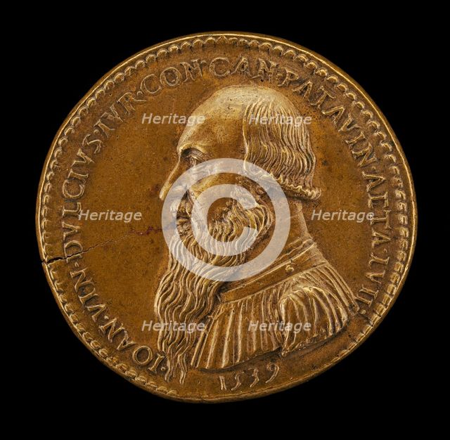 Giovanni Antonio Vincenzo Dolce, 1482-1555, Paduan Jurist, Canon of Padua 1516 [obverse], 1539. Creator: Giovanni da Cavino.