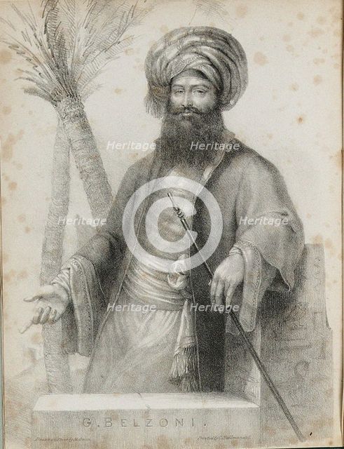 Giovanni Battista Belzoni (1778-1823) Frontispiece from Narrative of the Operations and Recent Disco Artist: Anonymous  