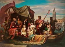 Giovanni Bellini and Albrecht Dürer are celebrated by Venetian artists, 1856. Creator: Jacopo de Andrea