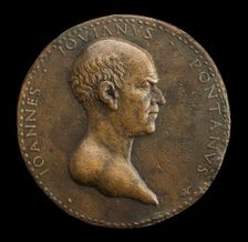 Giovanni Gioviano Pontano, 1426-1503, Poet [obverse], 1488 or after. Creator: Adriano Fiorentino