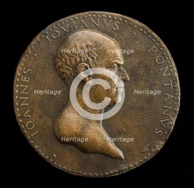 Giovanni Gioviano Pontano, 1426-1503, Poet [obverse], 1488 or after. Creator: Adriano Fiorentino.