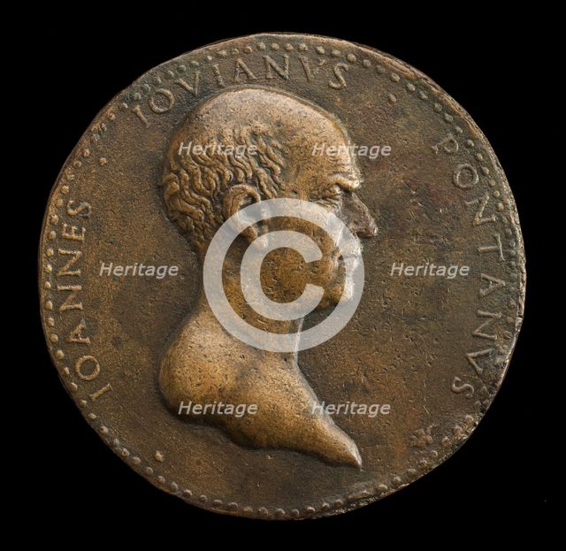 Giovanni Gioviano Pontano, 1426-1503, Poet [obverse], 1488 or after. Creator: Adriano Fiorentino.