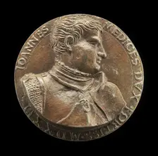 Giovanni de Medici delle Bande Nere, 1498-1526, Celebrated Condottiere...[obverse], c. 1570. Creator: Francesco da Sangallo