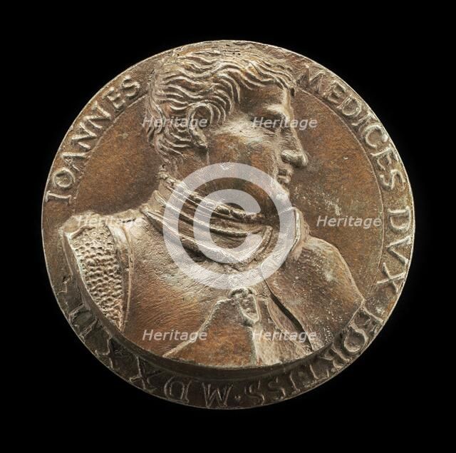 Giovanni de' Medici delle Bande Nere, 1498-1526, Celebrated Condottiere...[obverse], c. 1570. Creator: Francesco da Sangallo.