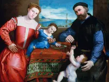 Giovanni della Volta with his Wife and Children c1547. Artist: Lorenzo Lotto