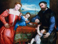 Giovanni della Volta with his Wife and Children c1547. Artist: Lorenzo Lotto