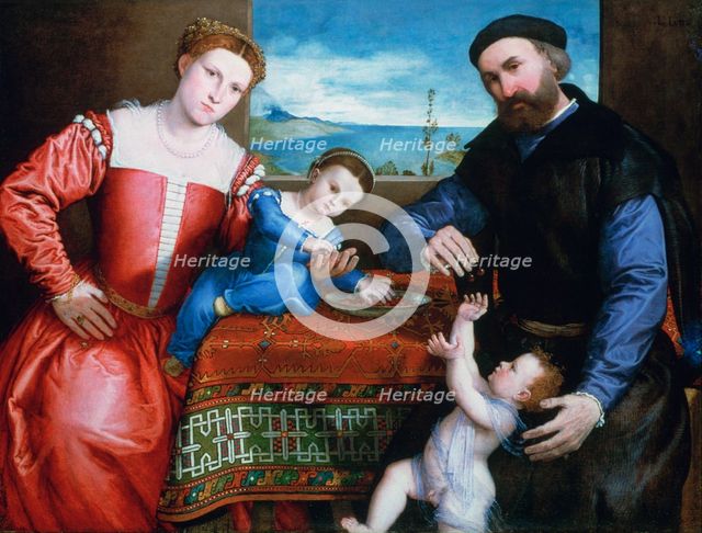 'Giovanni della Volta with his Wife and Children', c1547. Artist: Lorenzo Lotto