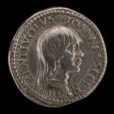 Giovanni II Bentivoglio, 1443-1509, Lord of Bologna 1462-1506 [obverse]. Creator: Francesco Francia