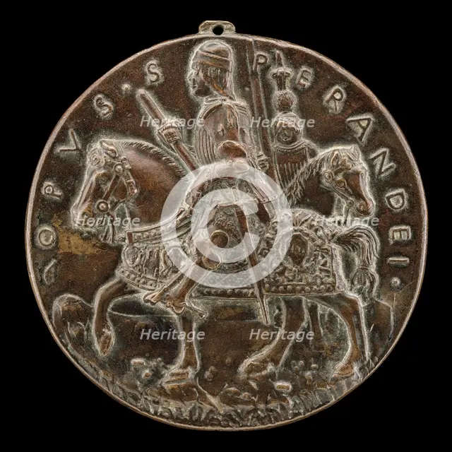 Giovanni II Bentivoglio and Squire [reverse], probably c. 1478/1482. Creator: Sperandio Savelli.