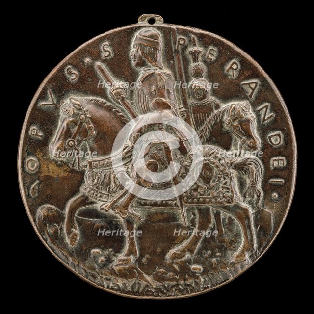 Giovanni II Bentivoglio and Squire [reverse], probably c. 1478/1482. Creator: Sperandio Savelli.
