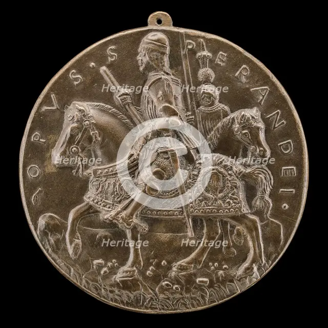 Giovanni II Bentivoglio and Squire [reverse], probably c. 1478/1482. Creator: Sperandio Savelli.