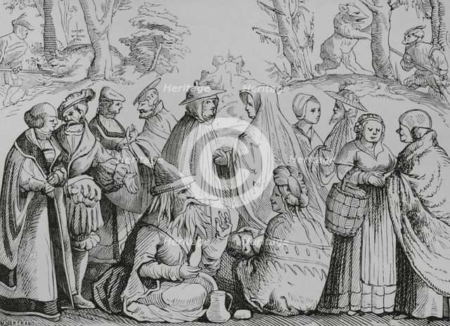Gipsies fortune telling, 16th century, 1878.  Creator: Unknown.