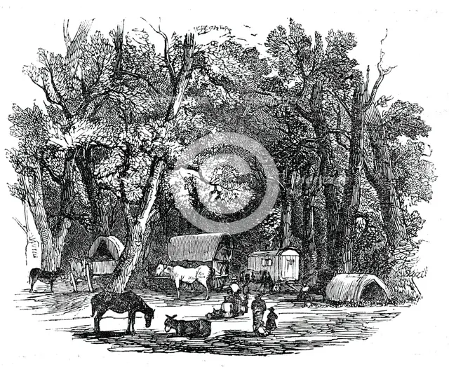 Gipsies in the park, 1844. Creator: Unknown.