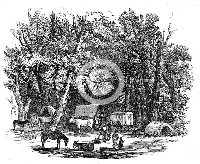 Gipsies in the park, 1844. Creator: Unknown.
