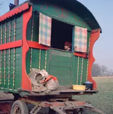 Gipsy caravan belonging to the Vincent family, Charlwood, Newdigate area, Surrey, 1964