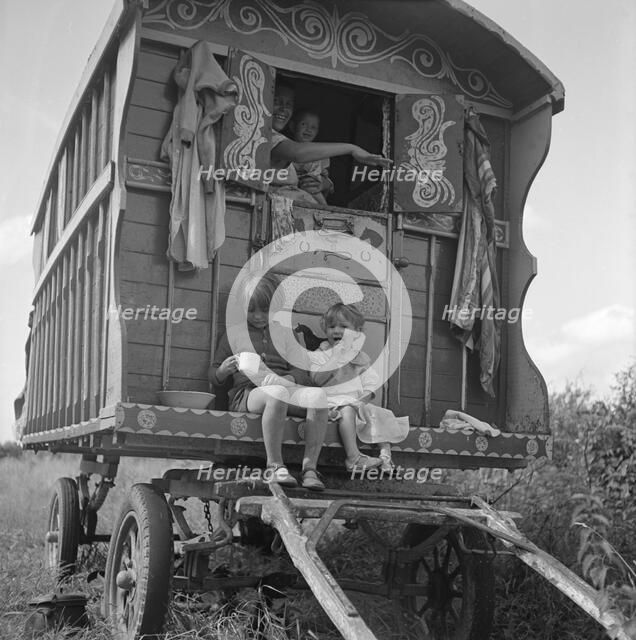 Gipsy caravan, Outwood, Surrey, 1963. 