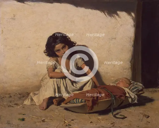 Gipsy Children, 1855. Creator: August von Pettenkofen.