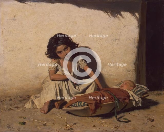 Gipsy Children, 1855. Creator: August von Pettenkofen.