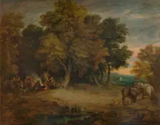 Gipsy Encampment: Sunset c1758, (1935). Artist: Thomas Gainsborough