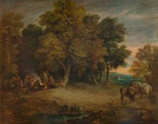 Gipsy Encampment: Sunset c1758, (1935). Artist: Thomas Gainsborough