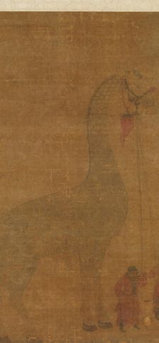 Giraffe with Two Keepers. Creator: Unknown