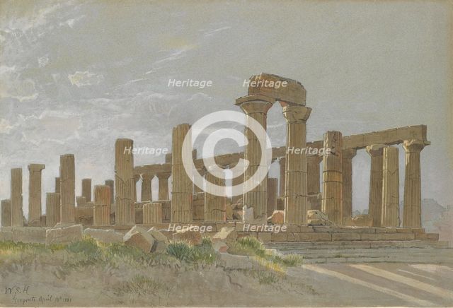 Girgenti (The Temple of Juno Lacinia at Agrigentum), 1881. Creator: William Stanley Haseltine.