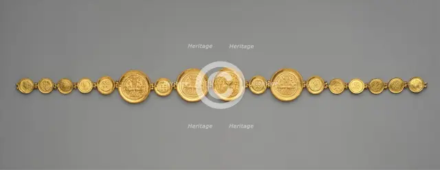 Girdle with Coins and Medallions, Byzantine, ca. 583, reassembled after discovery. Creator: Unknown.