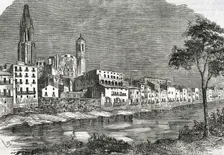 Girona, Catalonia, Spain, 1853. View of the city. Creator: Coderch
