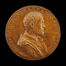 Girolamo Cardano, 1501-1576, Physician and Philosopher of Pavia [obverse], c. 1550. Creator: Leone Leoni