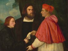 Girolamo and Cardinal Marco Corner Investing Marco, Abbot of Carrara, with His Benefice, c1520/1525. Creator: Anon