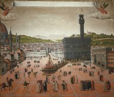 Girolamo Savonarola's execution on the Piazza della Signoria in Florence in 1498, 1498