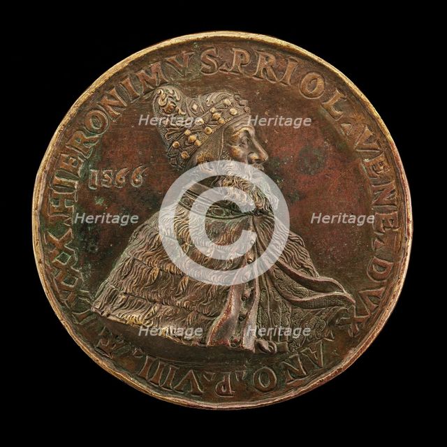 Girolamo Priuli, 1486-1567, Doge of Venice 1559 [obverse], 1566. Creator: Unknown.