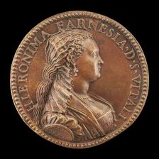 Girolama Farnese, Daughter of Galeazzo Farnese, Wife of Alfonso San Vitale, Widowed 1560, 1556. Creator: Pastorino Pastorini