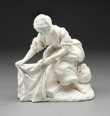 Girl Washing Clothes, Sèvres, 1755/60. Creator: Sèvres Porcelain Manufactory