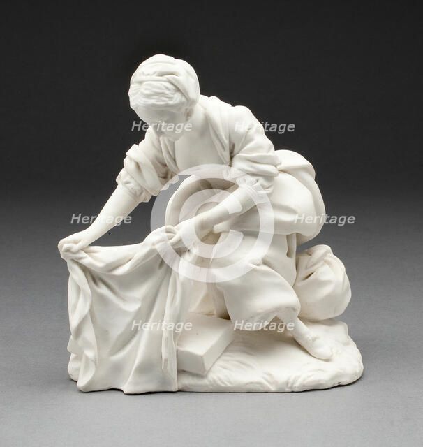 Girl Washing Clothes, Sèvres, 1755/60. Creator: Sèvres Porcelain Manufactory.