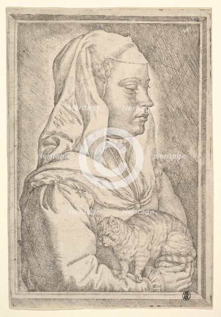 Girl with a Cat, 1546. Creator: Jan Cornelisz Vermeyen.